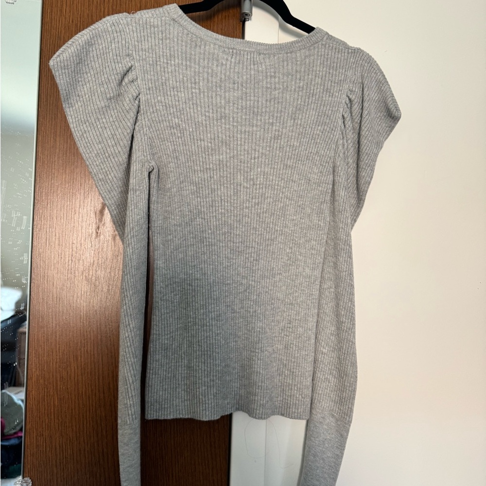 Gray Ribbed Women's Top - Picture 2 of 2